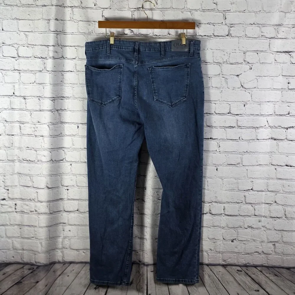 Chaps Jeans Straight Fit Men's 40x30 Blue Denim Classic Comfortable